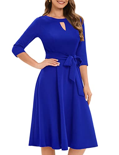 Gardenwed Schwarzes Kleid Abendkleider Elegant für Hochzeit Cocktailkleid Damen Festliche Kleider für Damen Hochzeit gast 50 Jahre Damen Rockabilly Kleider Royal Blue S von Gardenwed