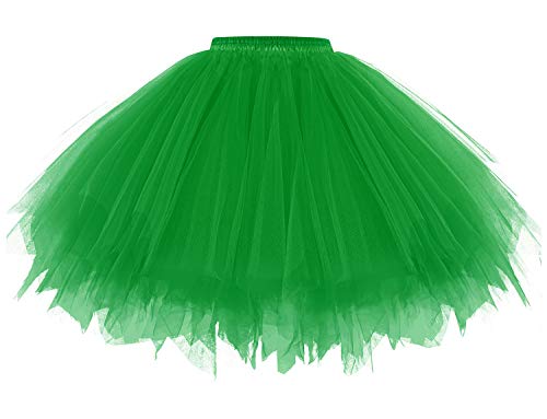 Gardenwed Tüllrock Damen Petticoat kurz Tüllrock in Grün Tütü Tuellrock Ballet Tanzkleid Grünes Tütü Reifrock Unterrock Tüll Rock in Grün Ballet Tanzkleider Green L von Gardenwed