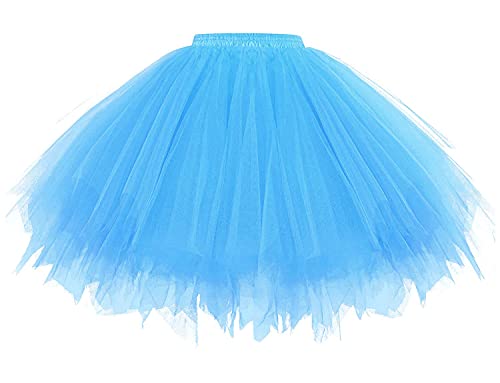 Gardenwed Tüllrock in Blau Tutu Damenkleid Petticoat Kurz Tutu Karneval Kostüm Rockabilly Kleider Tütü Damen Unterkleider Karneval Kostüm Theaterauftritt Röcke Blue S von Gardenwed