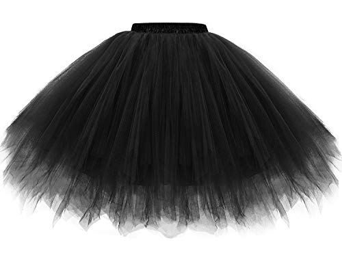 Gardenwed Tutu Damen tüllrock Damen tütü Petticoat Unterrock Karneval kostüm tüllrock schwarz Tutu Black L von Gardenwed