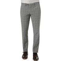 GARDEUR Herren Hose grau Baumwolle kariert Slim Fit von Gardeur