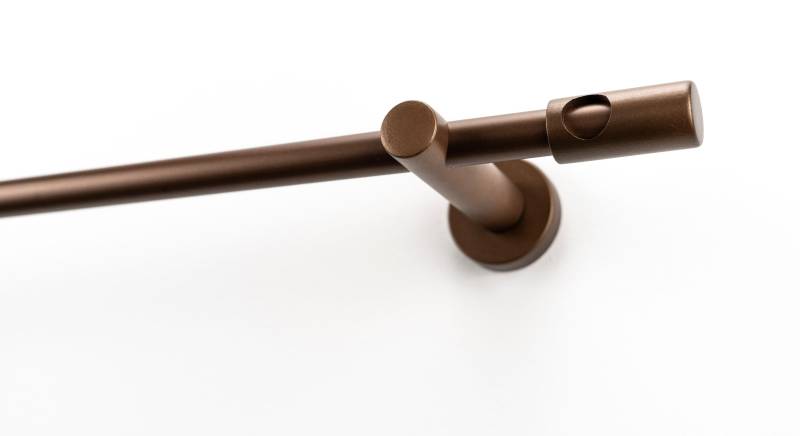 GARESA Gardinenstange "PANDRI" Ø 20 mm 1 läufig-läufig Wunschmaßlänge Vorhanggarnitur, verlängerbar, gerader Knopf mit Ausschnitt von Garesa