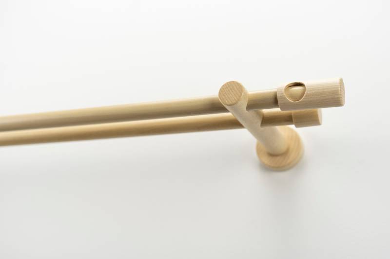 GARESA Gardinenstange "PANDRI" Ø 20 mm 2 läufig-läufig Wunschmaßlänge Vorhanggarnitur, verlängerbar, gerader Knopf mit Ausschnitt von Garesa