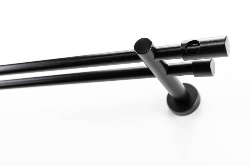 GARESA Gardinenstange "PANDRI" Ø 20 mm 2 läufig-läufig Wunschmaßlänge Vorhanggarnitur, verlängerbar, gerader Knopf mit Ausschnitt von Garesa