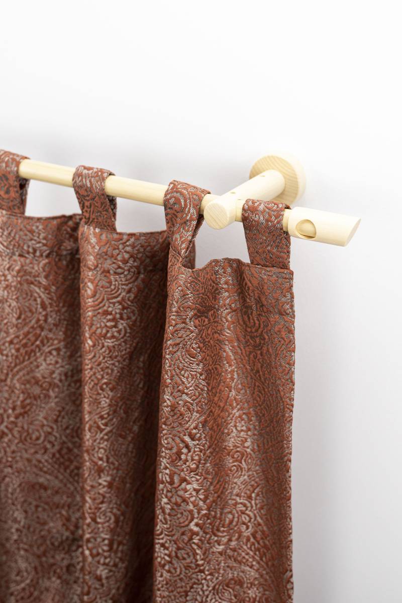 GARESA Gardinenstange "PILA" Ø 20 mm 1 läufig-läufig Wunschmaßlänge Vorhanggarnitur, verlängerbar, Knopf mit Ausschnitt, ohne Ringe von Garesa