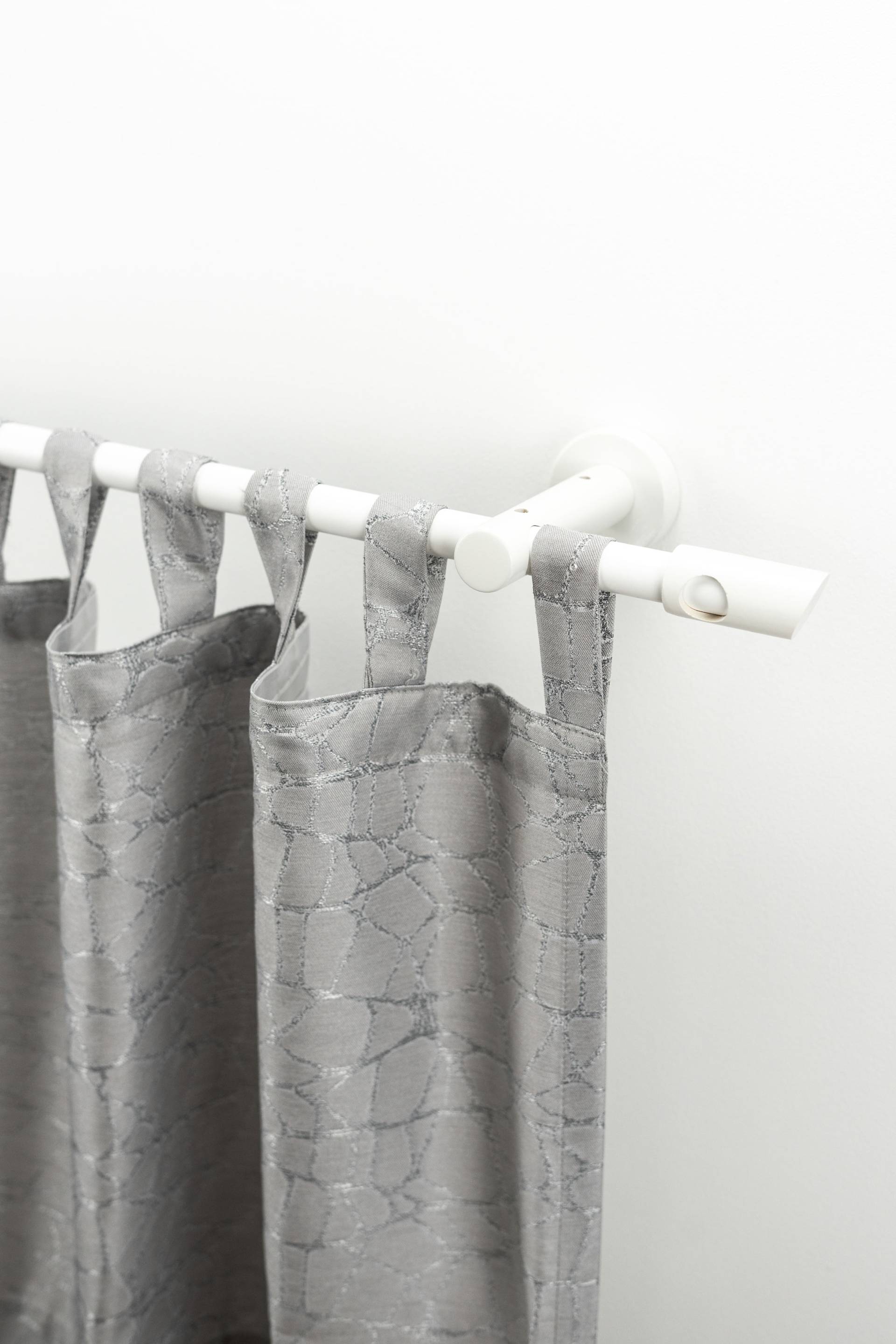 GARESA Gardinenstange "PILA" Ø 20 mm 1 läufig-läufig Wunschmaßlänge Vorhanggarnitur, verlängerbar, Knopf mit Ausschnitt, ohne Ringe von Garesa