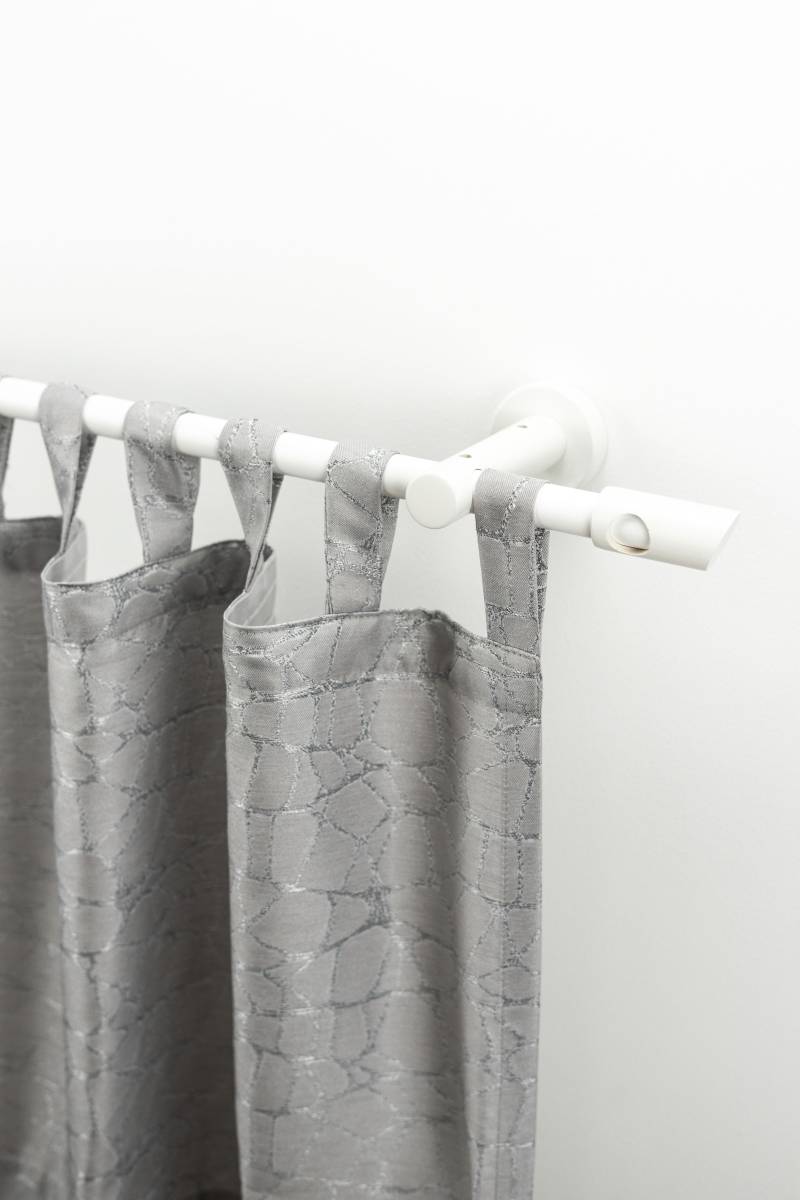 GARESA Gardinenstange "PILA" Ø 20 mm 1 läufig-läufig Wunschmaßlänge Vorhanggarnitur, verlängerbar, Knopf mit Ausschnitt, ohne Ringe von Garesa