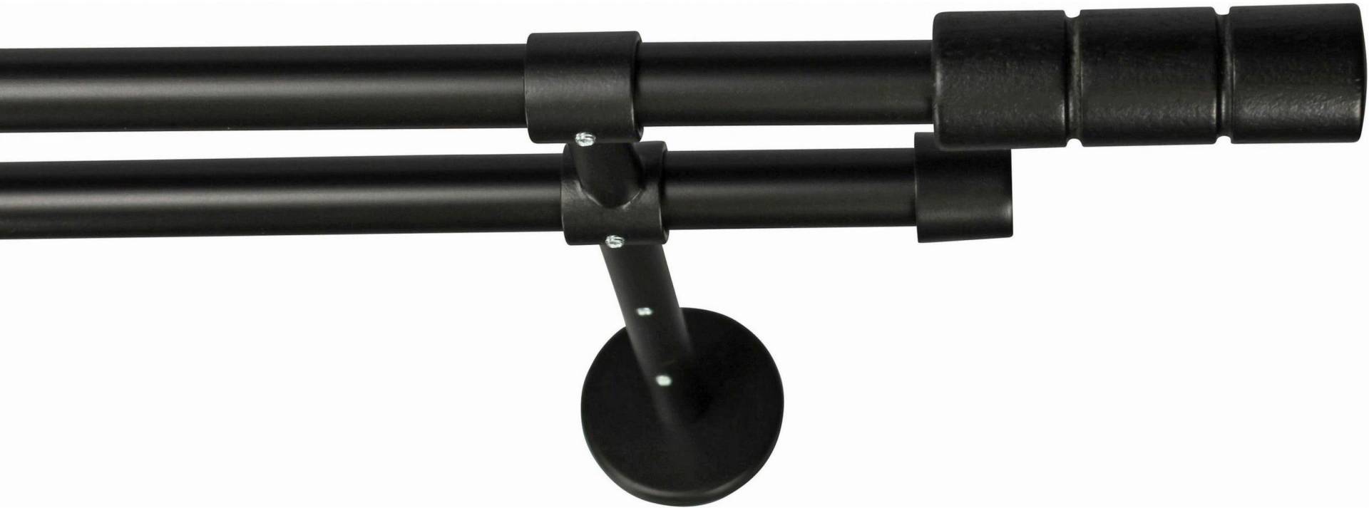 GARESA Gardinenstange "STAURA" Ø 16 mm 2 läufig-läufig Wunschmaßlänge Vorhanggarnitur, verlängerbar, Knopf mit 2 Rillen, ohne Ringe von Garesa