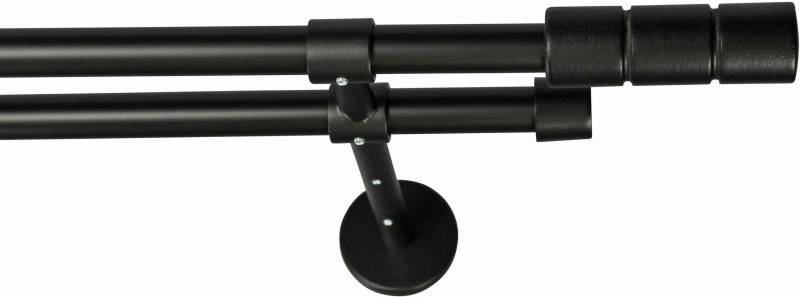 GARESA Gardinenstange "STAURA" Ø 16 mm 2 läufig-läufig Wunschmaßlänge Vorhanggarnitur, verlängerbar, Knopf mit 2 Rillen, ohne Ringe von Garesa
