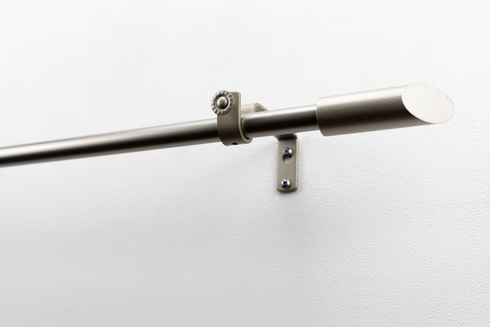 GARESA Gardinenstange "ZYLI mit offenem Träger" 1 läufig-läufig Wunschmaßlänge Vorhanggarnitur, verlängerbar, Knopf abgeschrägt, ohne Ringe von Garesa