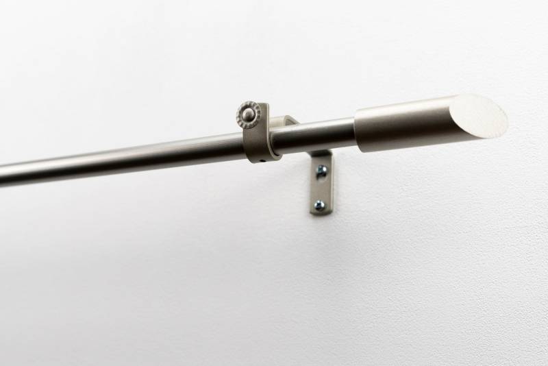GARESA Gardinenstange "ZYLI mit offenem Träger" 1 läufig-läufig Wunschmaßlänge Vorhanggarnitur, verlängerbar, Knopf abgeschrägt, ohne Ringe von Garesa