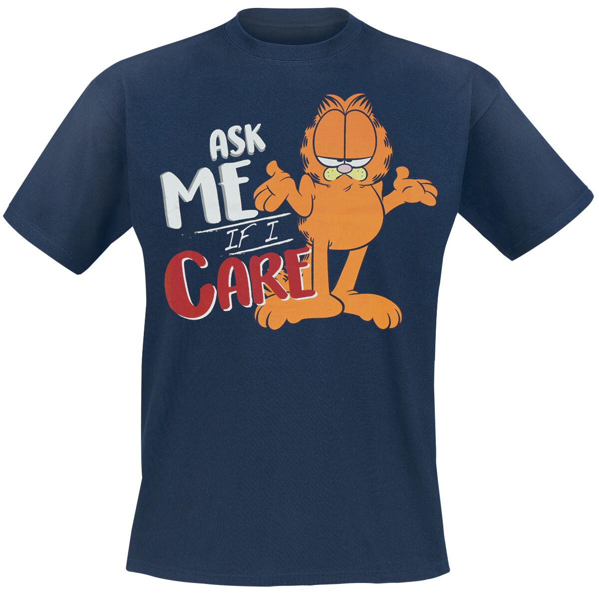 Garfield Ask Me If I Care T-Shirt blau in XXL von Garfield