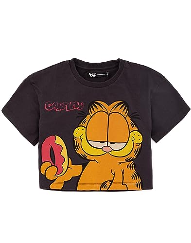 Garfield Cropped T-Shirt Girls Kids Kinder Donut Charcoal Top Kleidung von Garfield