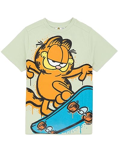 Garfield Kids T-Shirt Jungen Mädchen Charakter Skateboard Green Top von Garfield