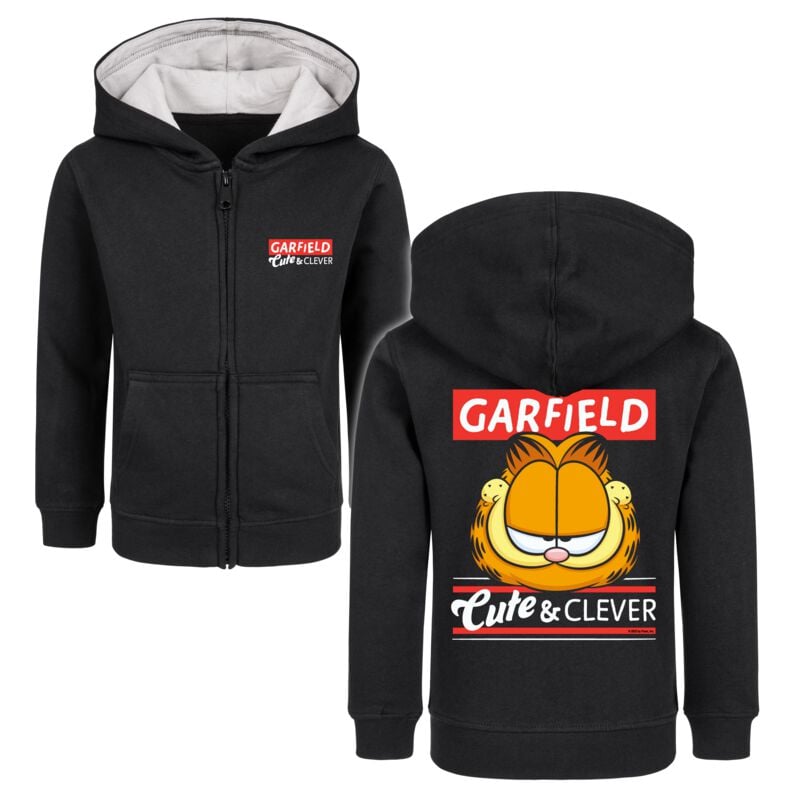 Garfield Metal-Kids - Cute & Clever Kinder-Kapuzenjacke schwarz in 140 von Garfield