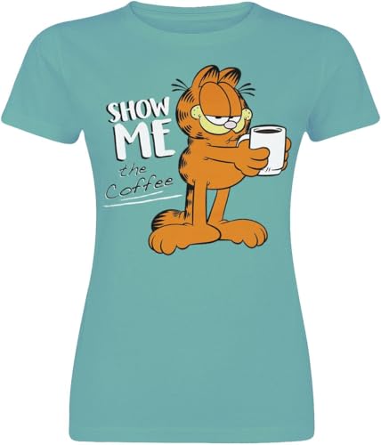 Garfield Show Me The Coffee Frauen T-Shirt türkis 3XL von Garfield