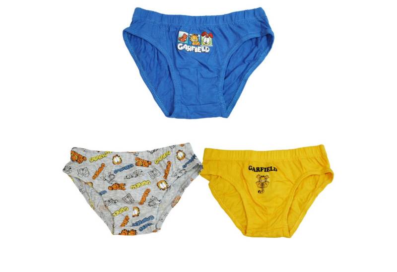 Garfield Slip Garfield 3er Pack Slips Kinder Jungen Unterwäsche 100% Baumwolle (3-St) Gr. 110 bis 128 von Garfield