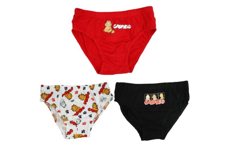 Garfield Slip Garfield 3er Pack Slips Kinder Jungen Unterwäsche 100% Baumwolle (3-St) Gr. 110 bis 140 von Garfield