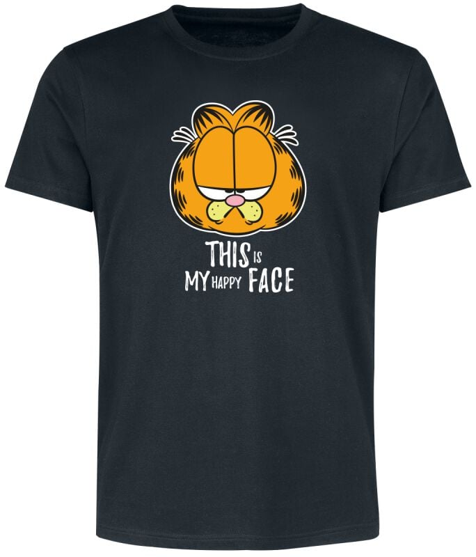 Garfield This Is My Happy Face T-Shirt schwarz in M von Garfield