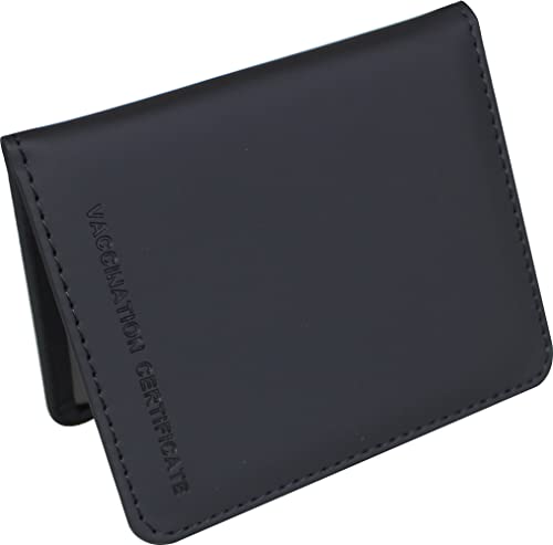 Garfoniex 10,2 x 7,6 cm CDC Impfkartenhalter Leder Impfausweis Schutzhülle Covid Kartenhülle für Geschäftsreisen (schwarz) von Garfoniex