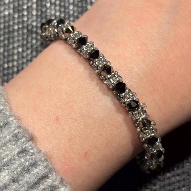 Funkelndes Armband Silber-Schwarz-Grau von Garfunkelstein