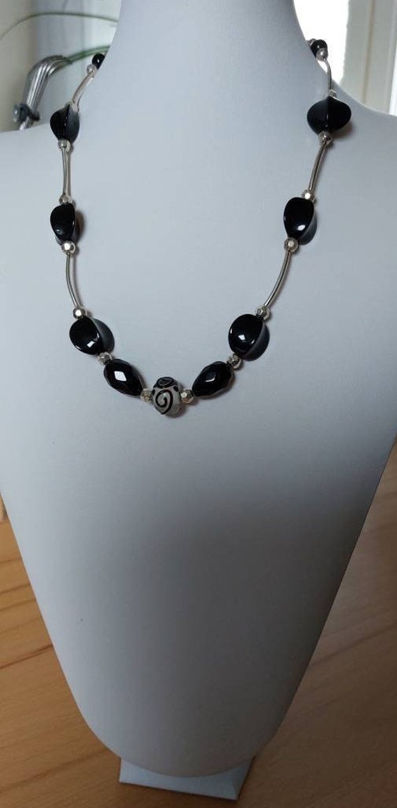 Silber-Schwarze Statementkette, Gliederkette von Garfunkelstein