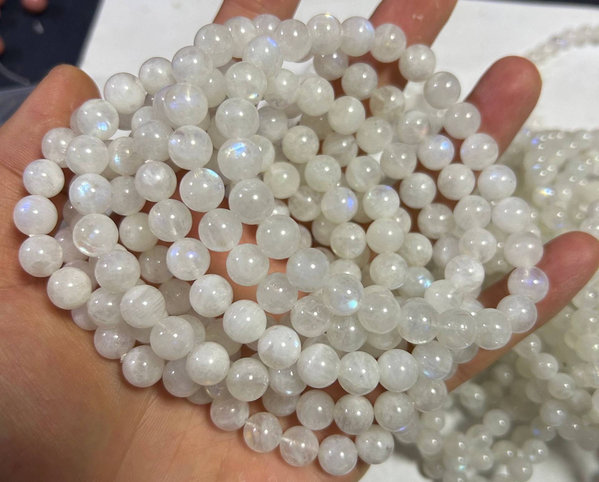 Frauen Armband, Mondstein Echtes Kristall Armband 4 Mm 6 8 10 7, 5 "' Frauen Armband, Mondstein Echtes Kristall Armband 4 Mm 6 8 10 7, 5 "' von GargiaJewelry