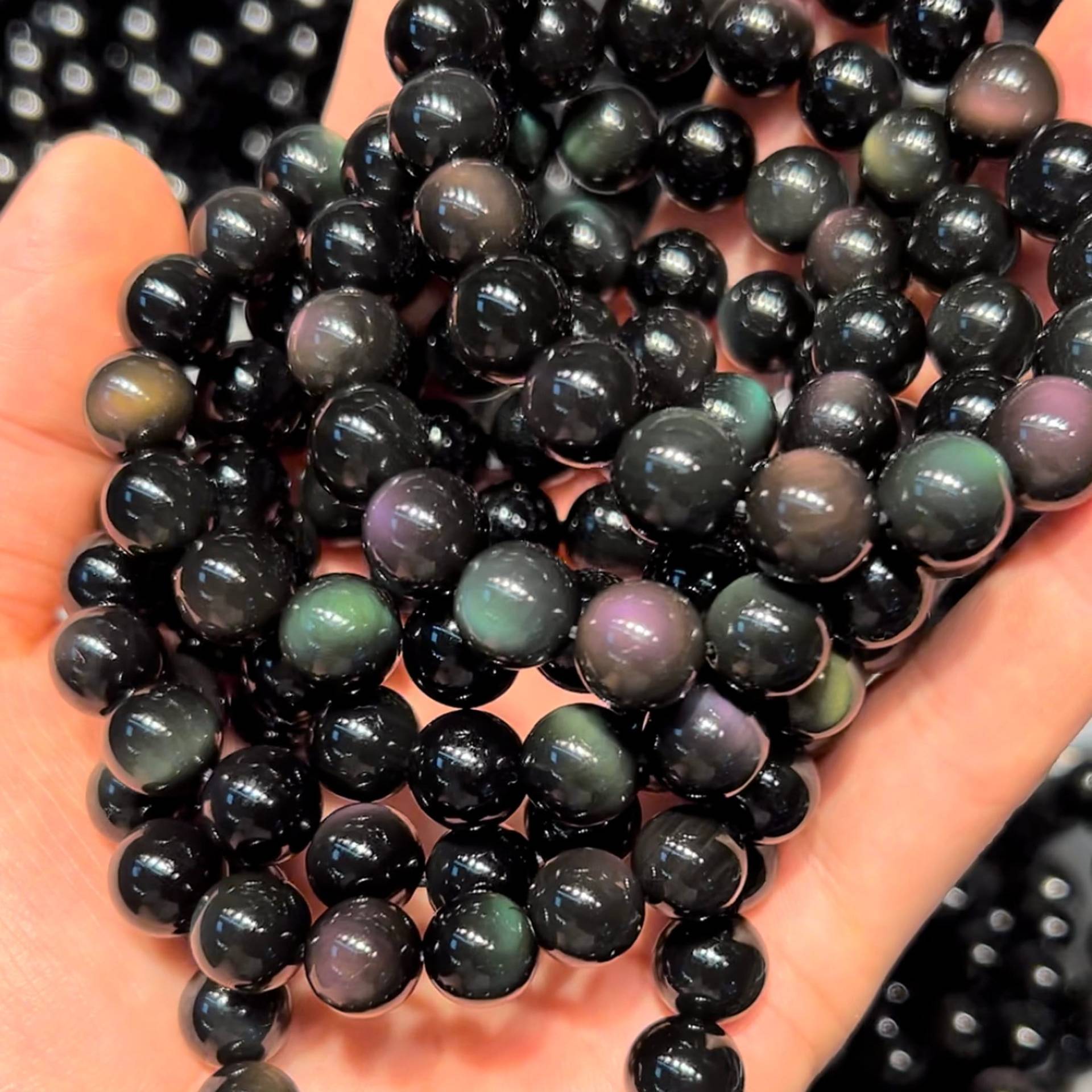 Regenbogen Obsidian Armband, Herren Damen Armband Top Qualität 10 Mm 12 14 16 18 7, 5 "' Regenbogen Obsidian Armband, Herren Damen Armband Top Qualität 10 Mm 12 14 16 18 7, 5 "' von GargiaJewelry