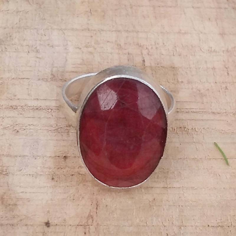 Oval Rubin Ring 925 Sterling Silber, Boho Edelstein von GargigemsStudio