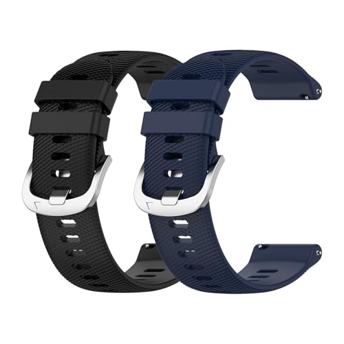 Garmcool 2 Stück 22mm Silikon Armband Kompatibel mit Garmin Forerunner 255/ Vivoactive 4 / Venu 3 Armbänder Schwarz Mitternachtsblau Ersatz Sport Loop Uhrenarmband für Herren Garmcool 2 Stück 22mm Silikon Armband Kompatibel mit Garmin Forerunner 255/ Vivoactive 4 / Venu 3 Armbänder Schwarz Mitternachtsblau Ersatz Sport Loop Uhrenarmband für Herren von Garmcool