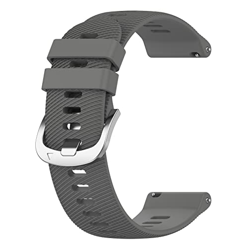 Garmcool 22mm Silikon Armband Kompatibel mit Garmin Forerunner 255/ Vivoactive 4 / Venu 3 Armbänder Dunkelgrau Ersatz Sport Loop Uhrenarmband für Herren von Garmcool
