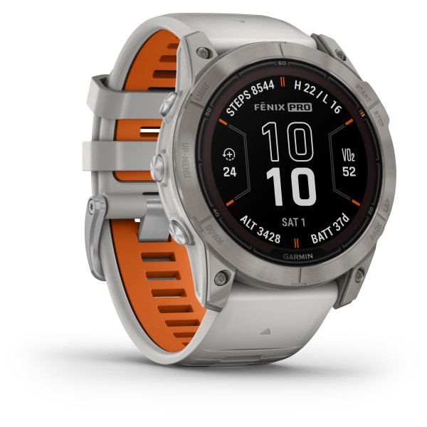 Garmin - Fenix 7X Pro Sapphire Solar - Multifunktionsuhr titan with gray /orange von Garmin
