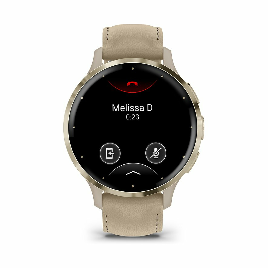 Garmin Herren Smartwatch Venu 3S mit Lederband Beige 010-02785-55 von Garmin