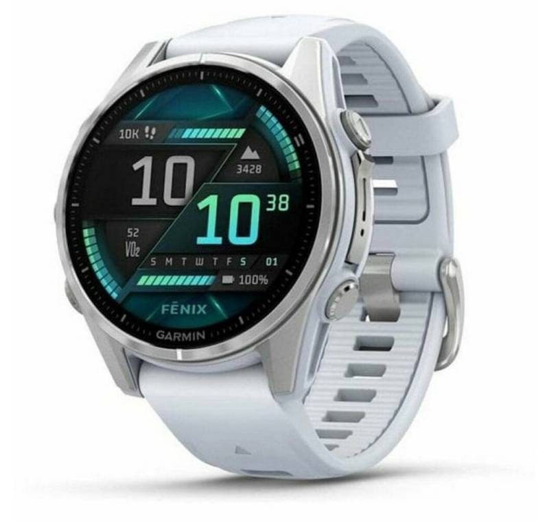 Garmin Luxusuhr fÄnix 8 AMOLED 010-02903-00 - 43 mm Silber/WeiÃxstein von Garmin