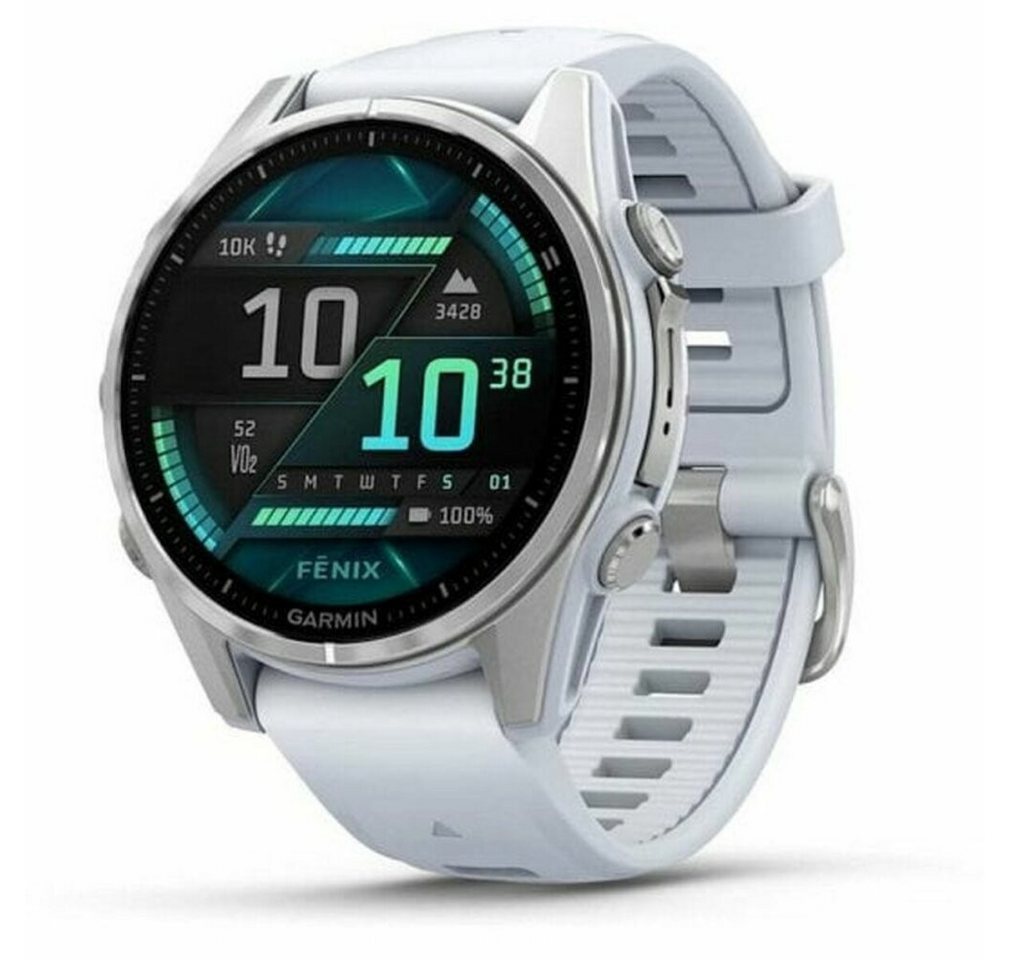 Garmin Luxusuhr fÄnix 8 AMOLED 010-02903-00 - 43 mm Silber/WeiÃxstein von Garmin