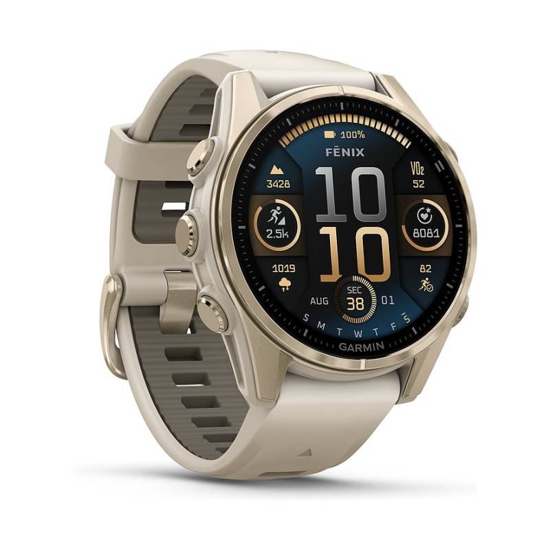 Garmin Smartwatch Fenix  8 - 43 mm AMOLED Sapphire Nebelgrau Softgold  010-02903-11 von Garmin