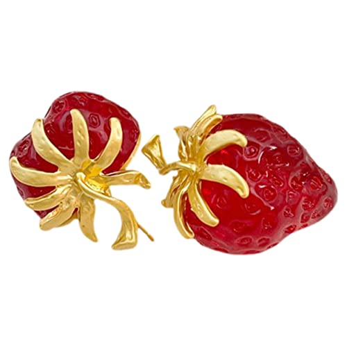 Garneck Erdbeerohrringe Für Damen Und Mädchen Dekorative Ohrstecker Aus Strapazierfähigem Material Kreative Modeschmuck Für Alltag Und Verschiedene Anlässe von Garneck