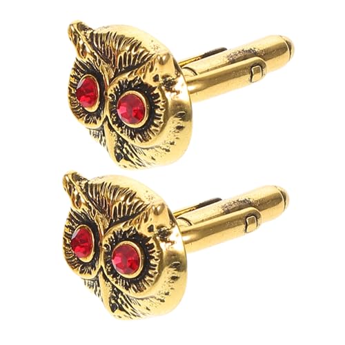 Garneck 1 Paar Eulen Manschettenknöpfe für Herren Stilvolle Einzigartige Cufflinks Retro Design für Anzüge und Smokings Perfektes Accessoire für Formelle Anlässe und Business Events von Garneck