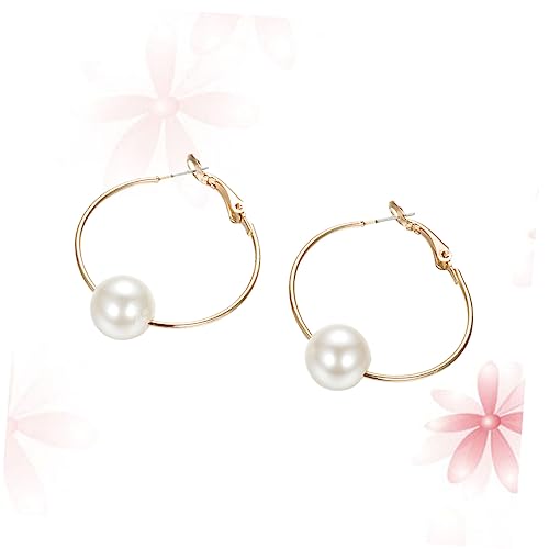 Garneck Ohrringe Perlen Weiße Ohrringe Gross Modern Damen Persönlichkeit Schmuck Geschenk Groß Perlenohrringe von Garneck