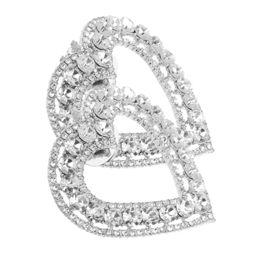 Garneck 1 Paar Herz Schuh Clips mit Abnehmbaren Strassverzierungen Schuhschmuckaccessoires für Damen für Hochzeiten und Besondere Anlässe Silber von Garneck