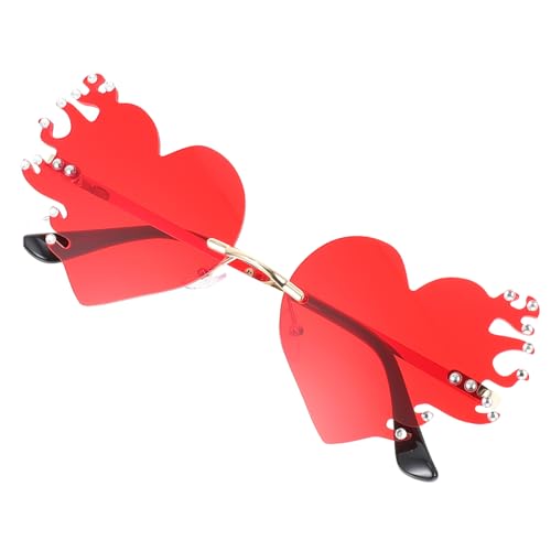 Garneck 1 Paar Herzförmige Randlose Sonnenbrille für Damen und Herren Einzigartige Lustige Partybrille mit Feurigen Akzenten für Festivals Karneval und Valentinstag Garneck 1 Paar Herzförmige Randlose Sonnenbrille für Damen und Herren Einzigartige Lustige Partybrille mit Feurigen Akzenten für Festivals Karneval und Valentinstag von Garneck