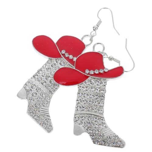 Garneck Cowboy-ohrringe Aus Legierung Im Western-stil Mit Strasssteinen Für Damen Hut Und Stiefel-ohrhänger Als Cowgirl-accessoires Für Partys Und Outfits von Garneck