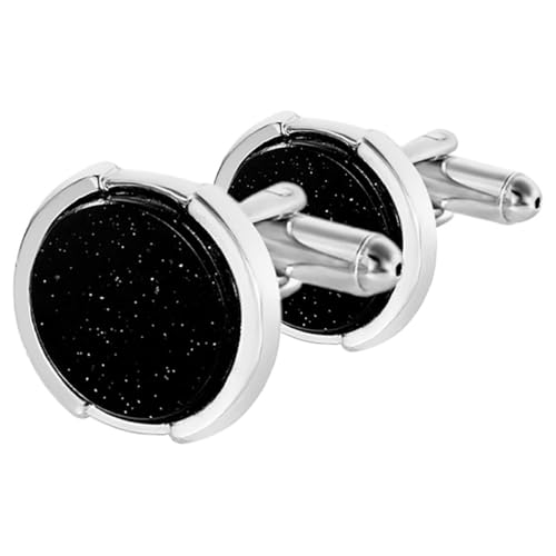 Garneck Runde Schwarze Manschettenknöpfe Für Herrenhemden Mit Französischer Manschette Langlebig Und Stilvoll Für Formelle Anlässe Und Business Treffen von Garneck