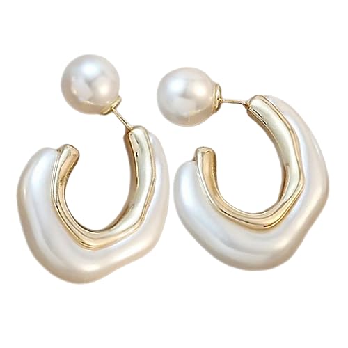 Garneck 1 Paar Perlenohrringe Damen Simulierte Perlenohrringe Dangle Ohrringe für Party Prom Geburtstagsfeiern Leicht und Angenehm zu Tragen Hochwertiger Look mit Silbernadel von Garneck