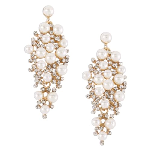 Garneck Perlenohrringe Mit Strass Für Damen Mädchen Ohrstecker Baumelnd Ohrschmuck Hochzeit Party Geburtstag Jubiläum Abschlussfeier von Garneck