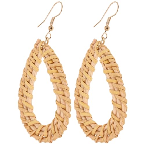 Garneck 1 Paar Rattan Ohrringe für Frauen Handgefertigte Bohemian Dangle Ohrringe Geometrische Tropfenohrringe Strand Schmuck für Leicht und zu Tragen Garneck 1 Paar Rattan Ohrringe für Frauen Handgefertigte Bohemian Dangle Ohrringe Geometrische Tropfenohrringe Strand Schmuck für Leicht und zu Tragen von Garneck