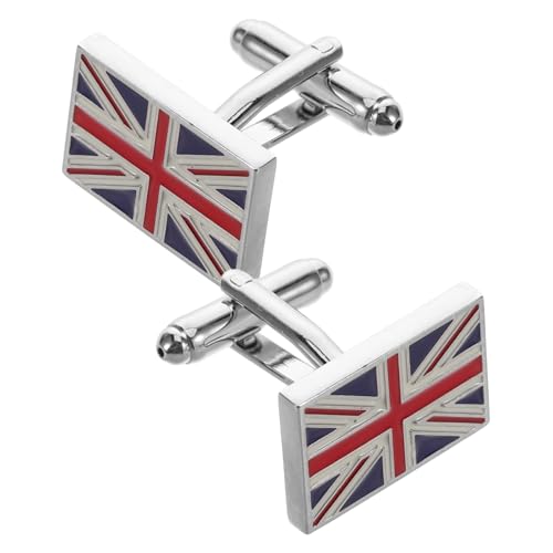 Garneck Manschettenknöpfe Für Damen Hemdaccessoire Mit Britischer Flagge Smokingmanschettenknöpfe Aus Messing Für Anzugmanschette von Garneck