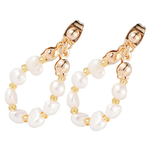 Garneck 1 Paar Vintage Perlenohrringe für Damen Tropfenohrringe im Court Style für mit Einzigartigem Design und Einfacher Handhabung von Garneck