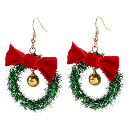 Garneck 1 Paar Weihnachtsohrringe aus Glocken und Girlanden für Frauen Stilvolle Weihnachtsdekoration für Partys und Familientreffen Elegantem Gold von Garneck