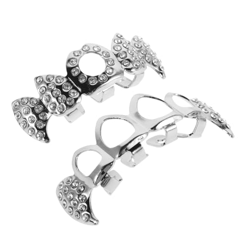 Garneck Vampirzähne Grillzähne Strass Für Cosplay Halloween-accessoires Und Hip-hop-mode Auffälliger Zahnschmuck Mit Hohlkonstruktion Für Tragekomfort von Garneck